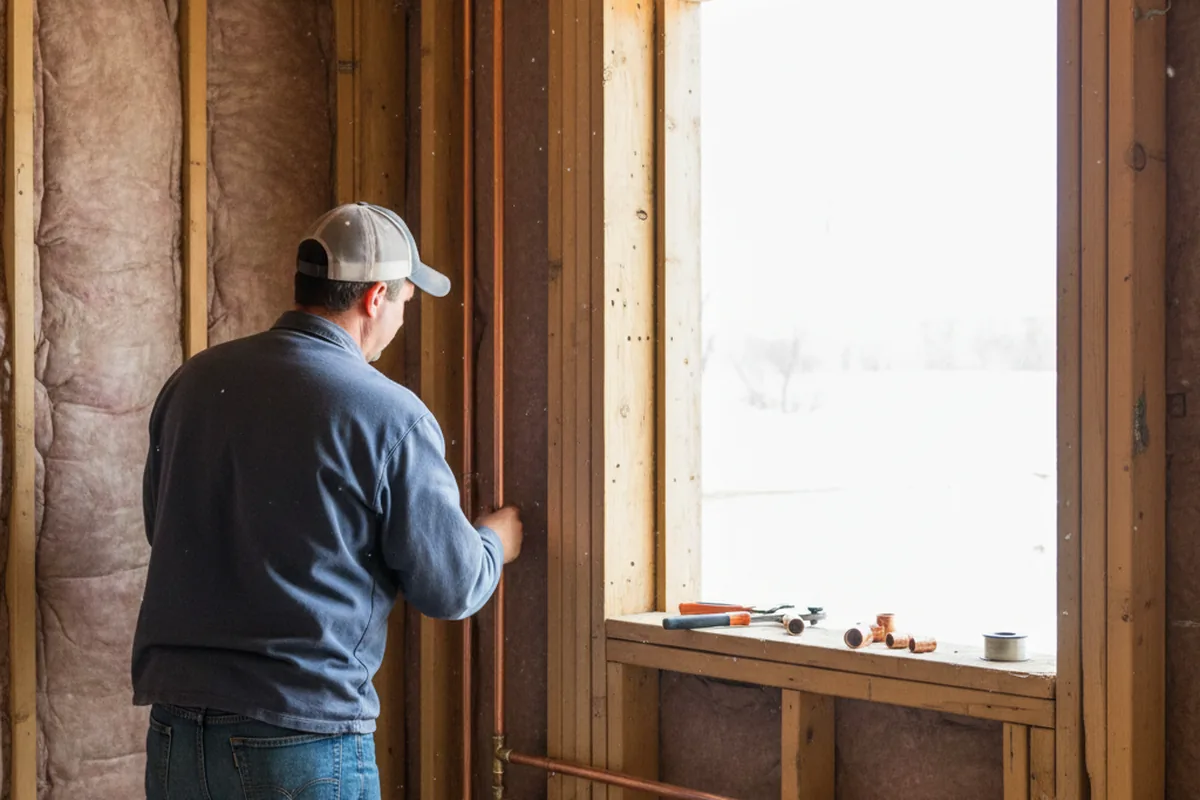 Licensed plumber running new copper supply lines in a Gulfport home