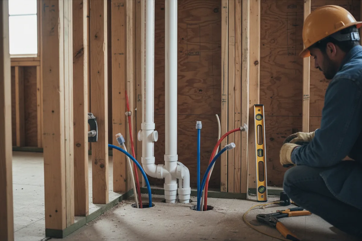 Drain and supply rough-in during Drain Cleaning in Gulfport